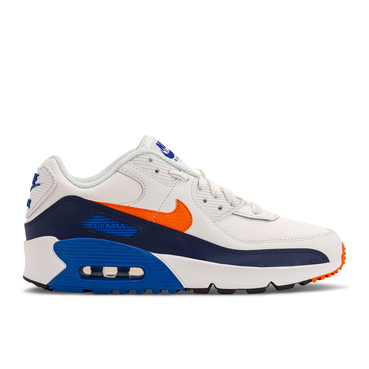 Air max 90 white/photo blue/orange grade 2024 school boys' shoe