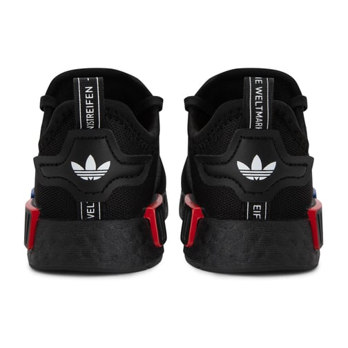 Adidas originals nmd r1 sneakers in black with red heel clearance block